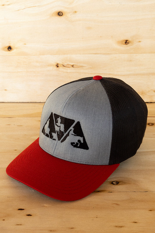 Grey, Red and Black Mesh NRCHA Logo Hat