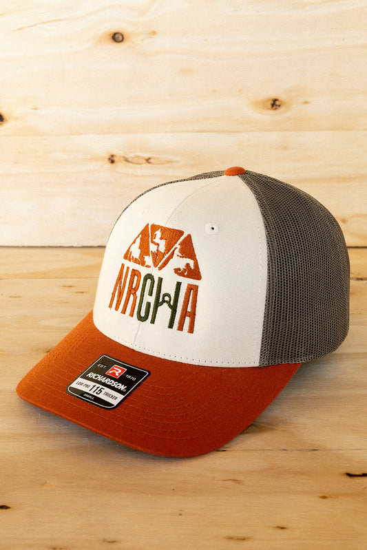 Richardson Cream, Loden, Orange Tri-Color Mesh NRCHA Logo Hat