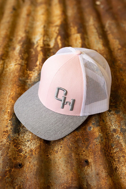 NRCHA Puff Logo Pink, White and Grey Mesh Hat