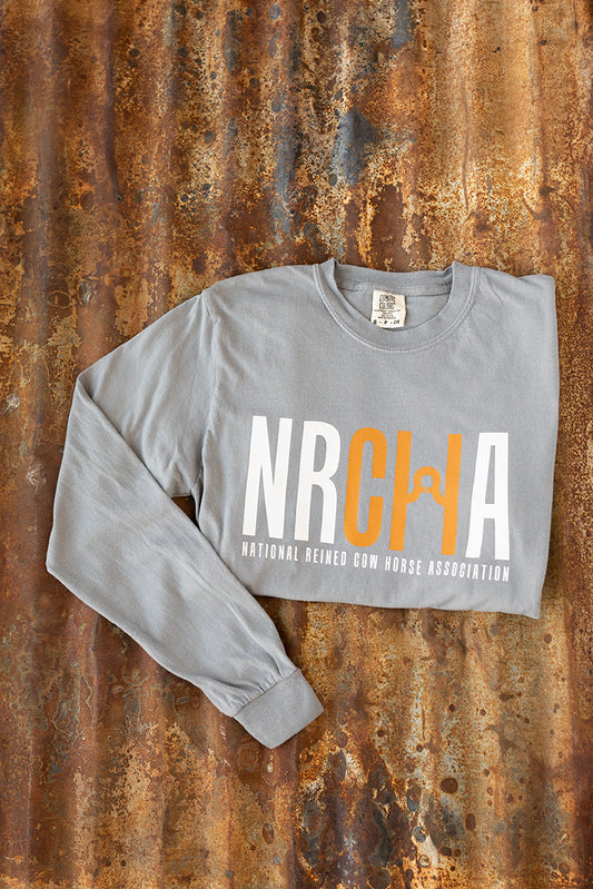 Men's NRCHA Logo Long Sleeve Granite Grey T-Shirt
