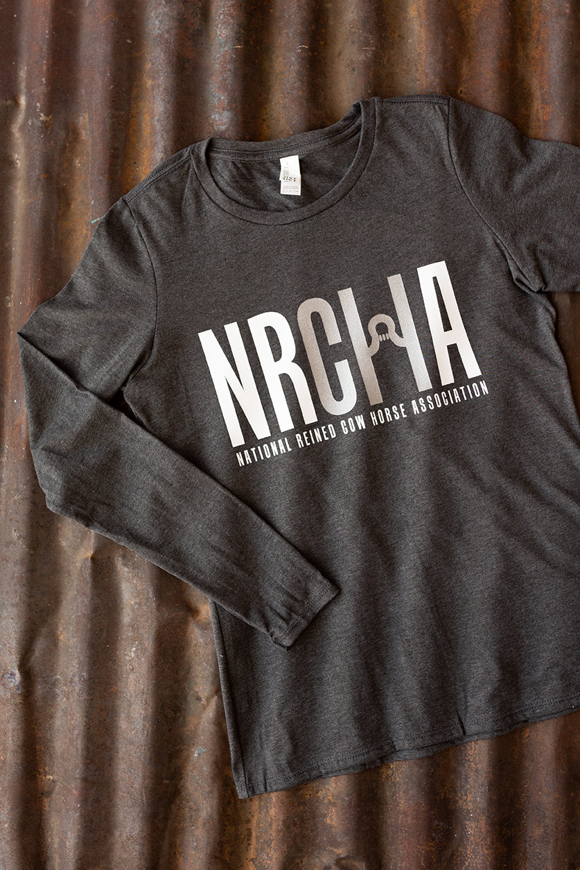 Women's NRCHA Heather Charcoal Long Sleeve Crew T-shirt