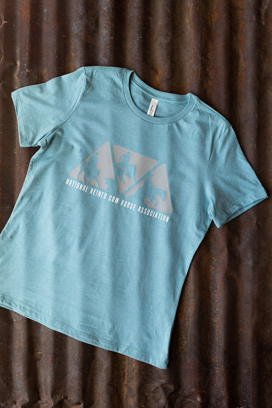 Women's NRCHA Logo Heather Lagoon Blue Short Sleeve T-shirt