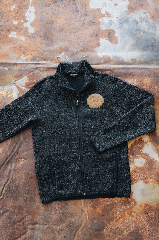 Men's NRCHA Vintage Patch Logo Marbled Fleece Zip Sweater