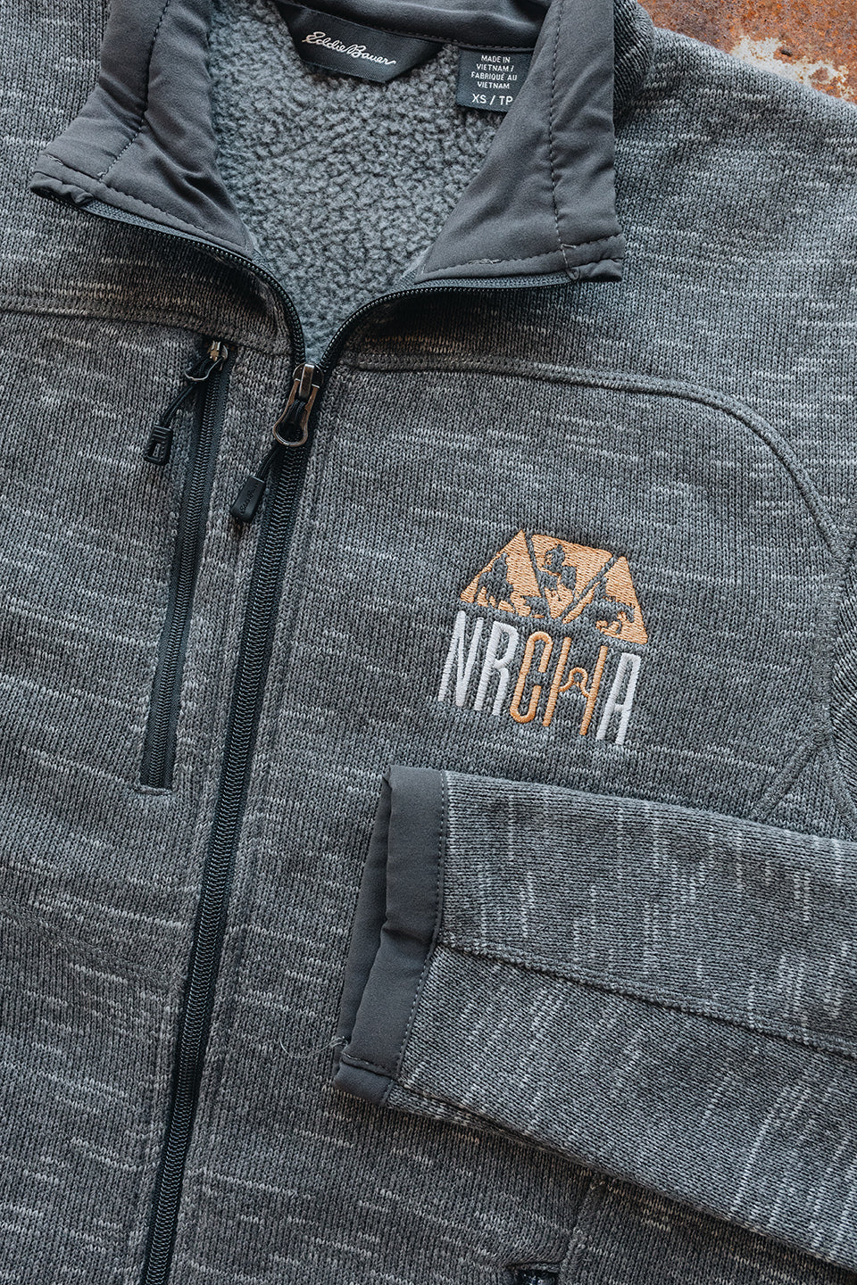 Men's NRCHA Logo Eddie Bauer Sweater Fleece Full Zip Jacket (2 Colors)