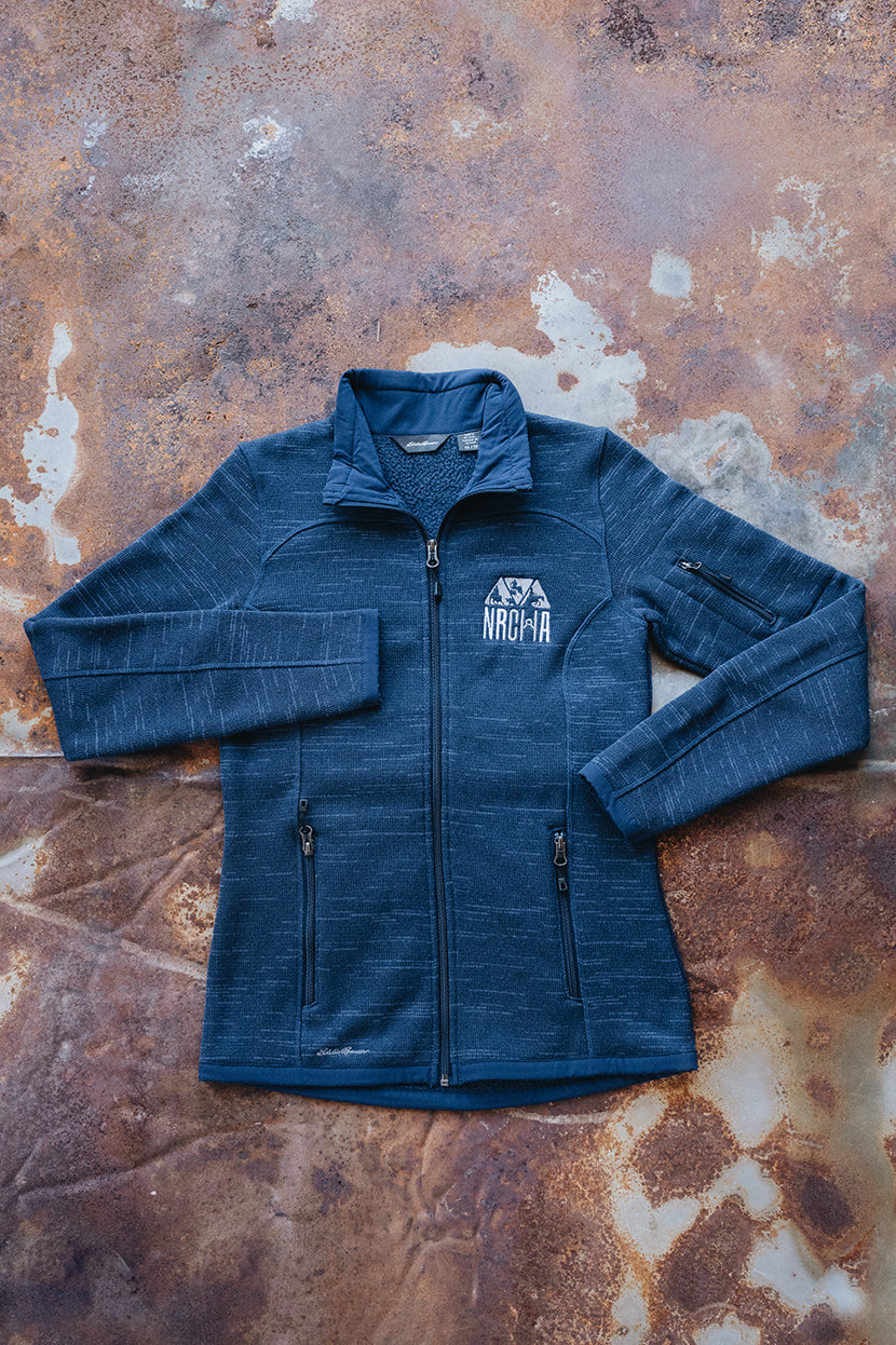 Women’s NRCHA Logo Eddie Bauer Sweater Fleece Full Zip Jacket (2 Colors)