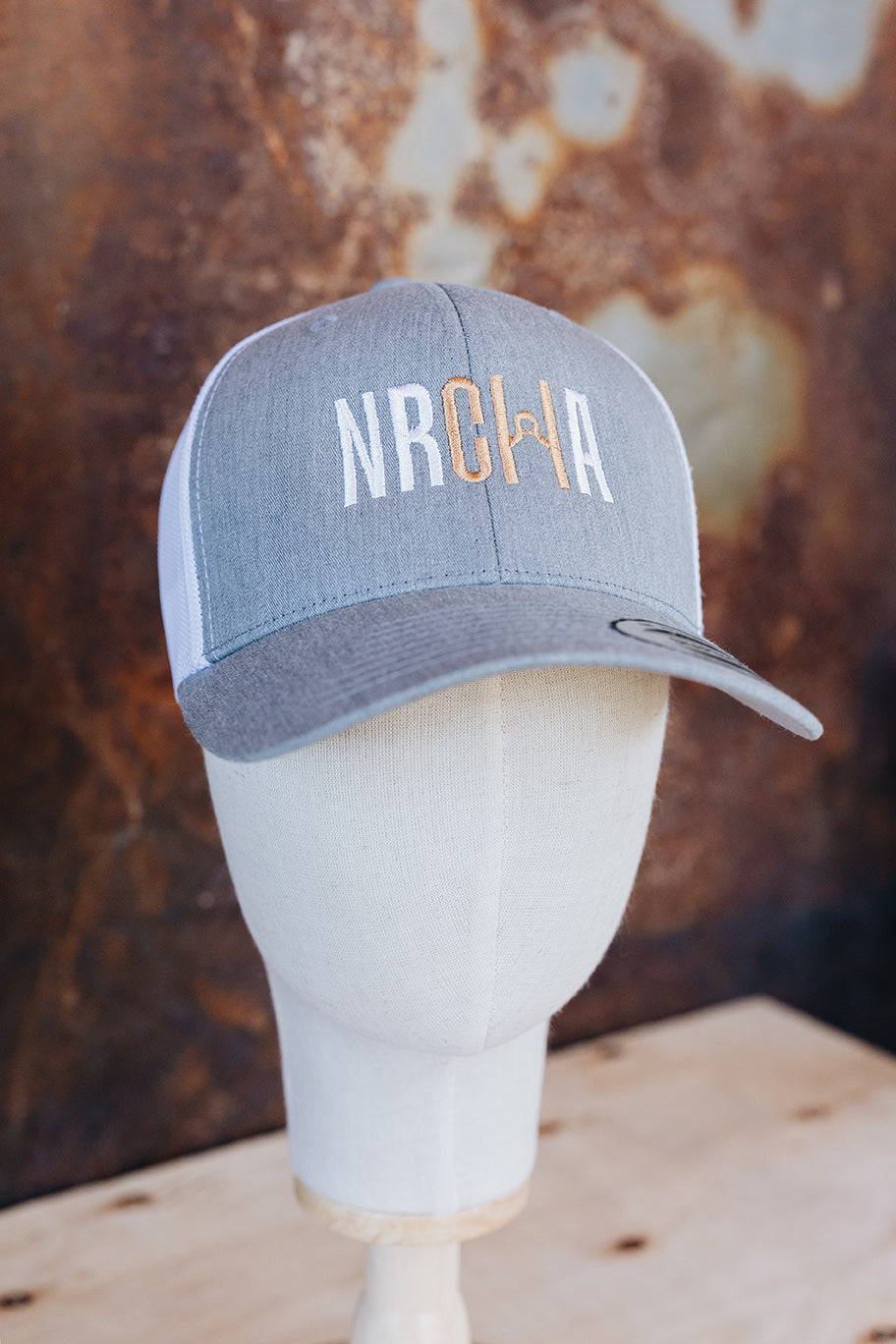NRCHA Logo Sport Light Grey and White Mesh Hat
