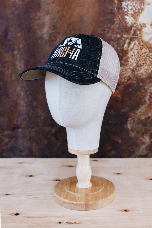 NRCHA Logo Heather Black and Tan Mesh Hat