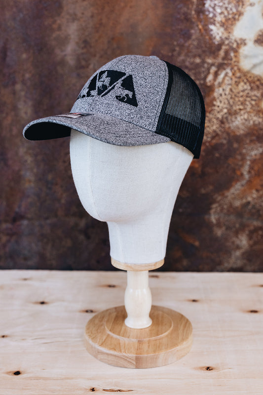 NRCHA Logo Heather Grey and Black Mesh Hat