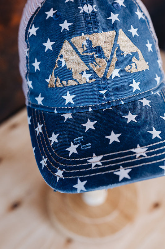 NRCHA Logo Stars and Tan Mesh Soft Hat