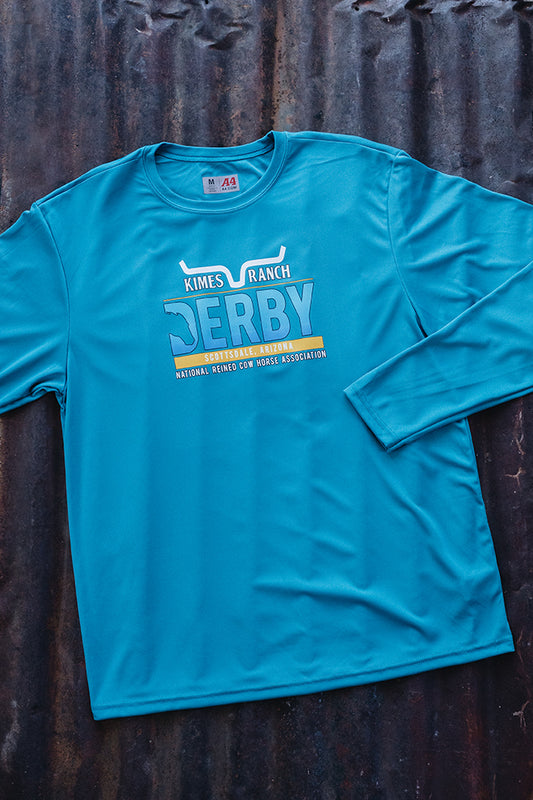 Derby 2025 Men's Cooling Performance Teal Long Sleeve Tee