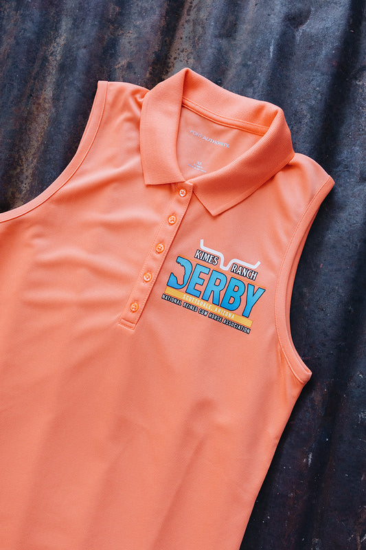 Women's NRCHA Vintage Logo Coral UV Micro-Mesh Sleeveless Polo