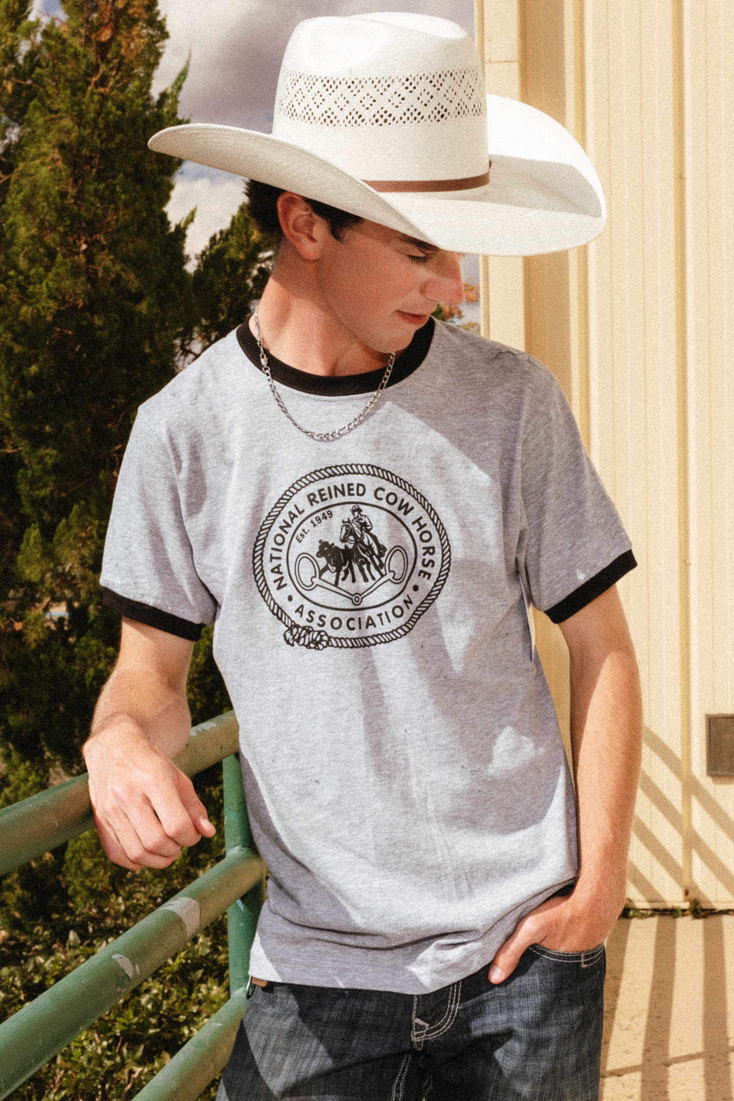 Unisex NRCHA Retro Logo Ringer Tee (3 Colors)