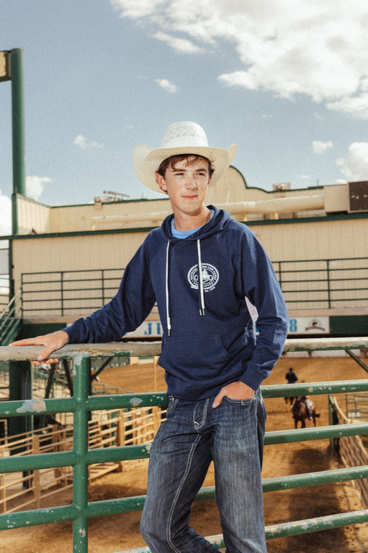 NRCHA Retro Logo Unisex Navy Blue Hoodie