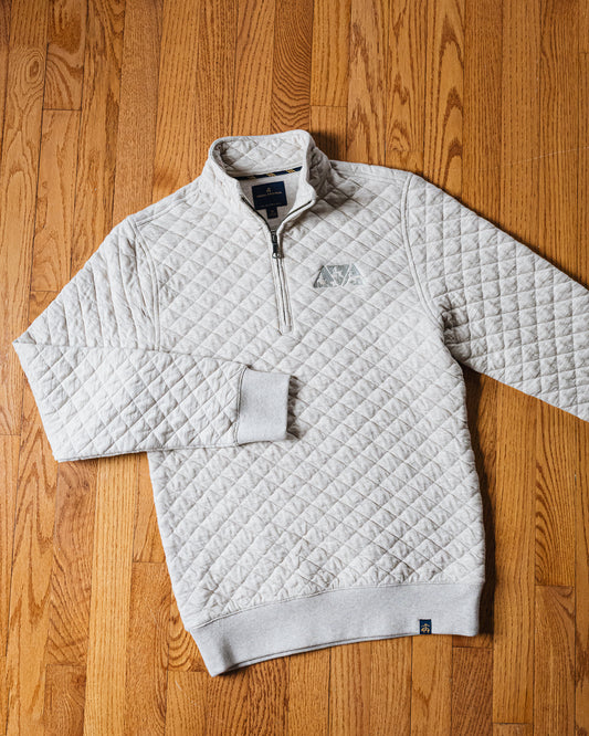Men's NRCHA Brooks Brothers Diamond Quilt Oatmeal 1/4 Zip