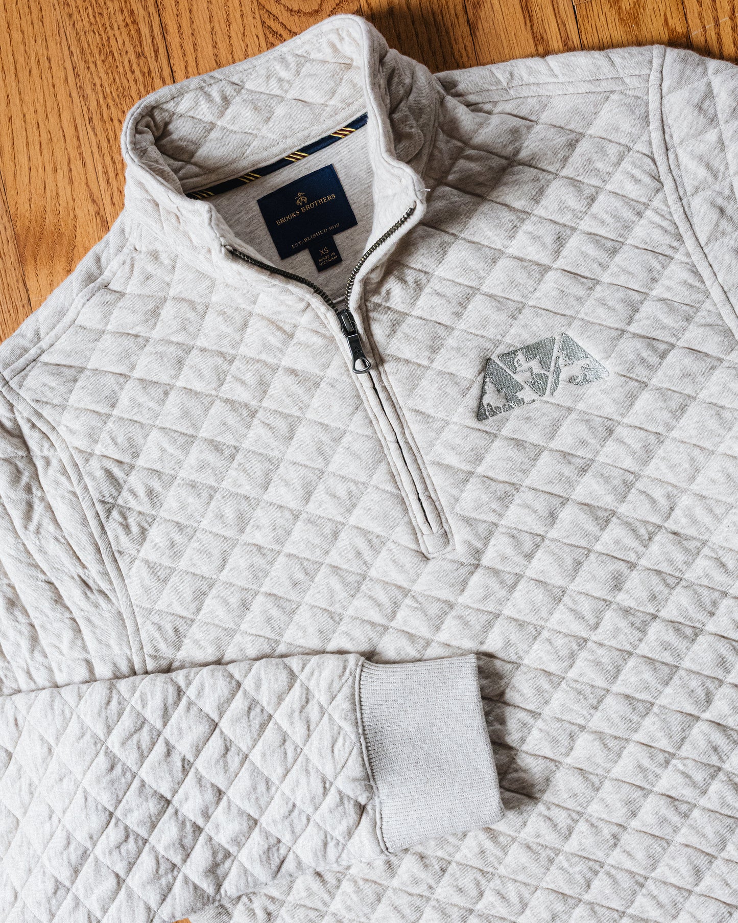 Men's NRCHA Brooks Brothers Diamond Quilt Oatmeal 1/4 Zip