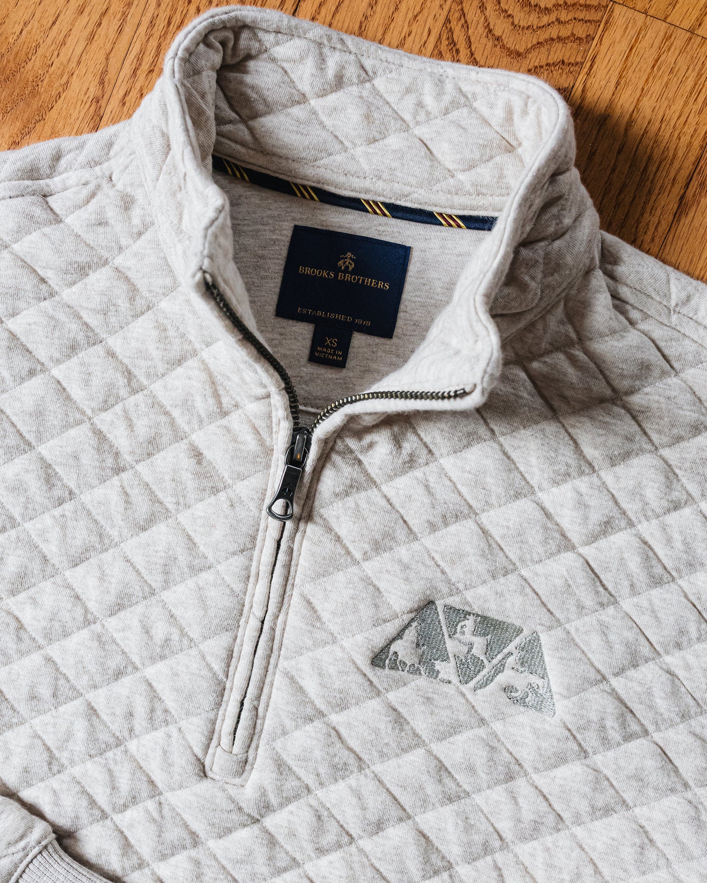 Men's NRCHA Brooks Brothers Diamond Quilt Oatmeal 1/4 Zip