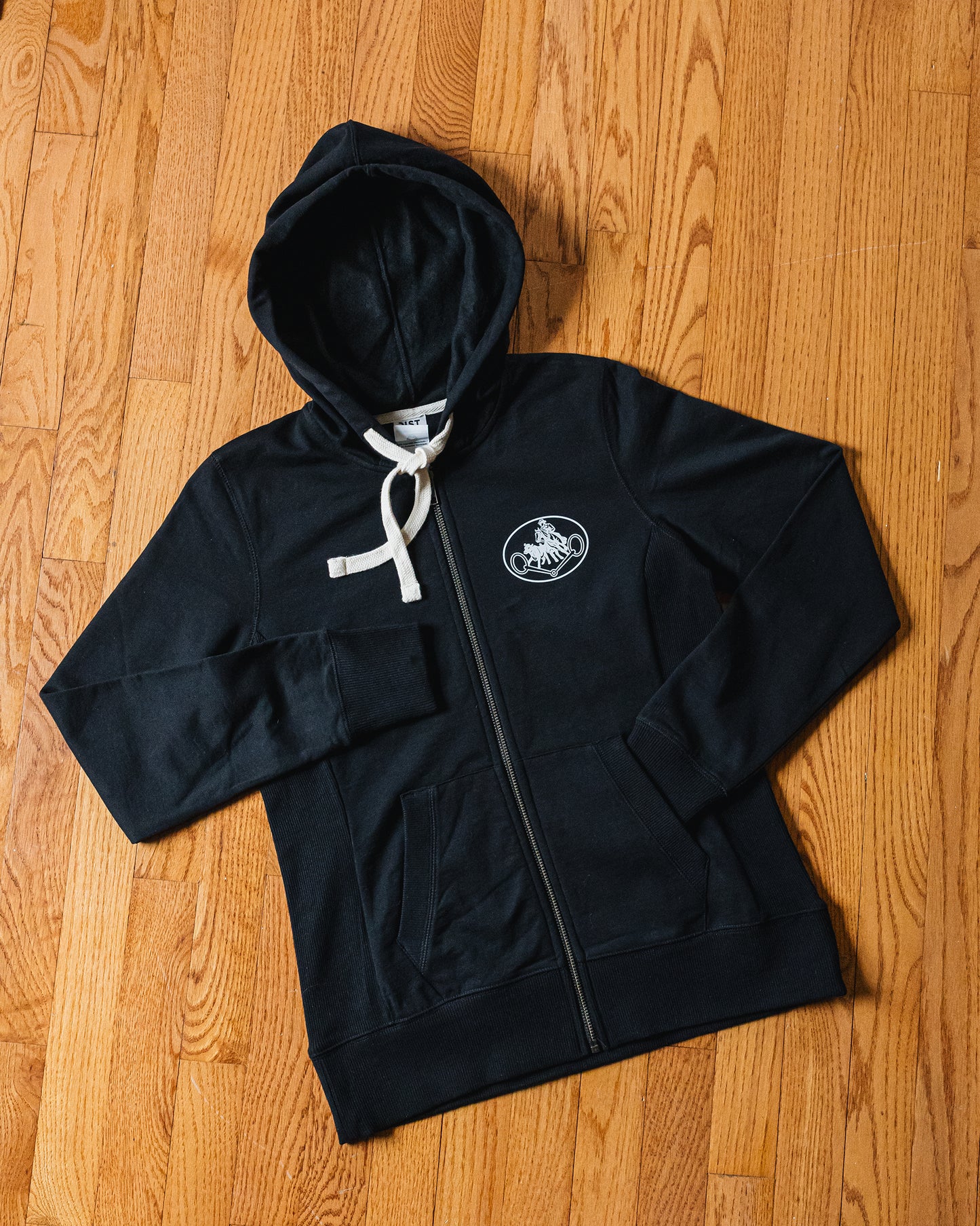 Women's NRCHA Retro Logo Zip Black Hoodie