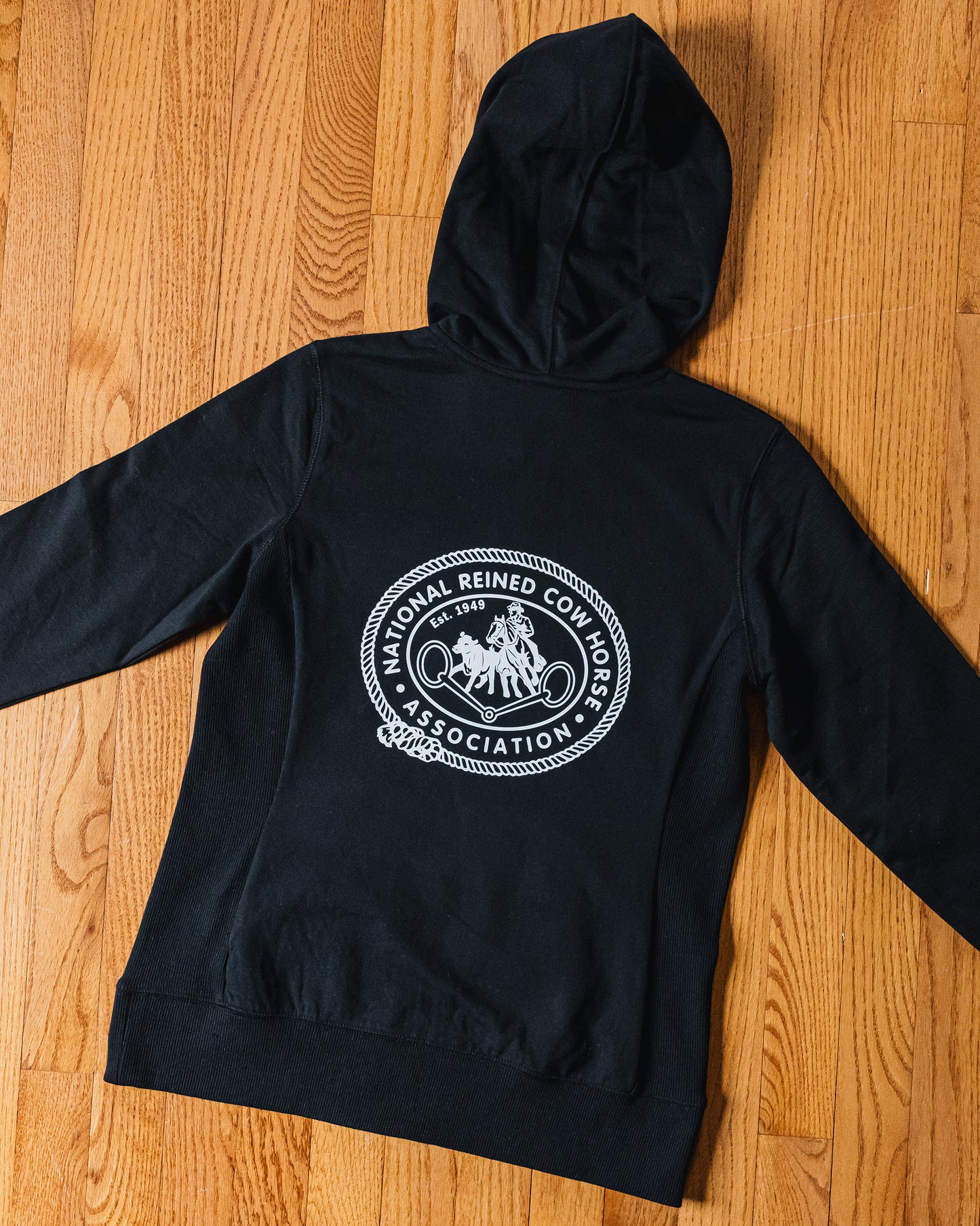Women's NRCHA Retro Logo Zip Black Hoodie