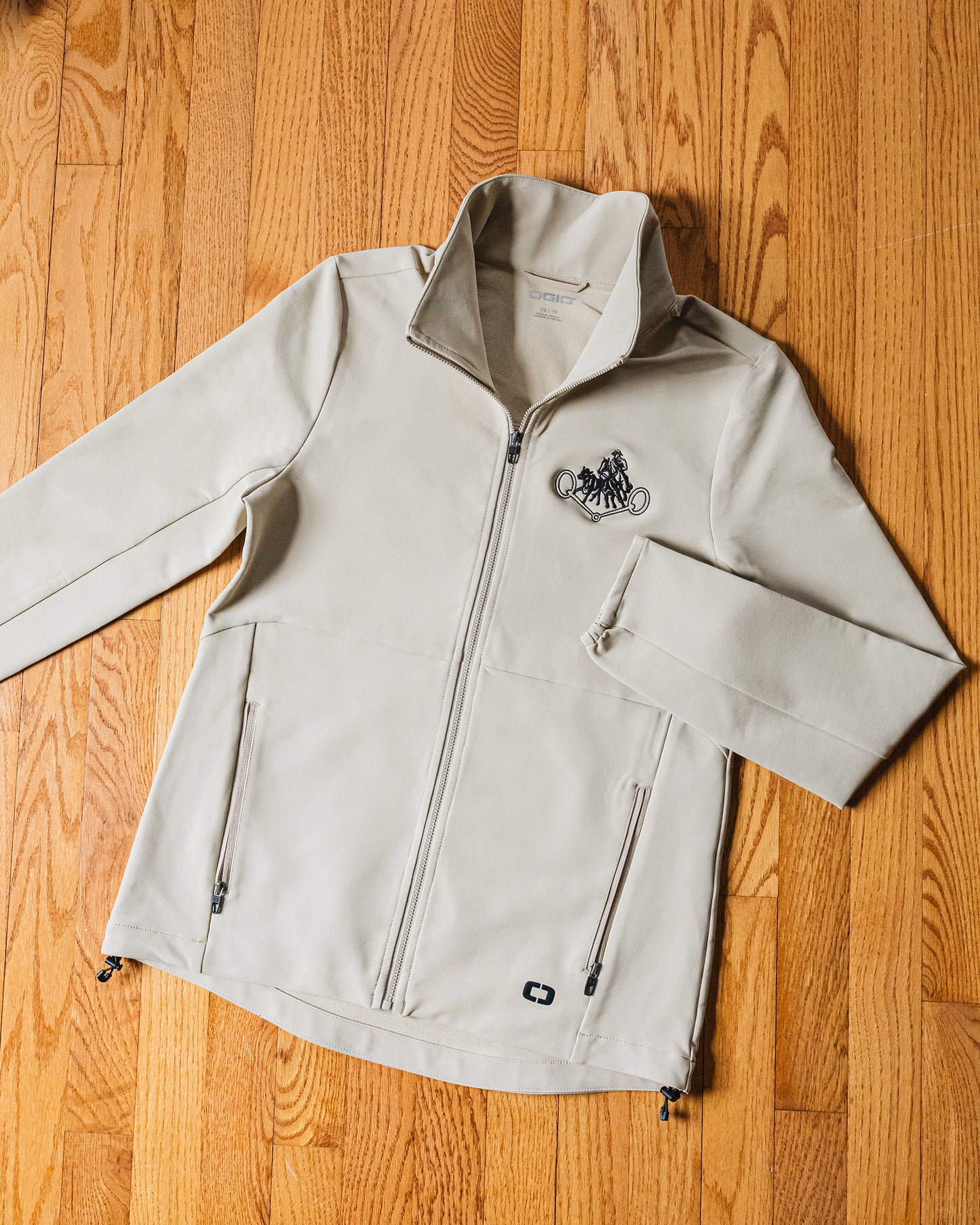 Women's NRCHA Retro Logo Sahara Taupe OGIO Kinetic Soft Shell Jacket