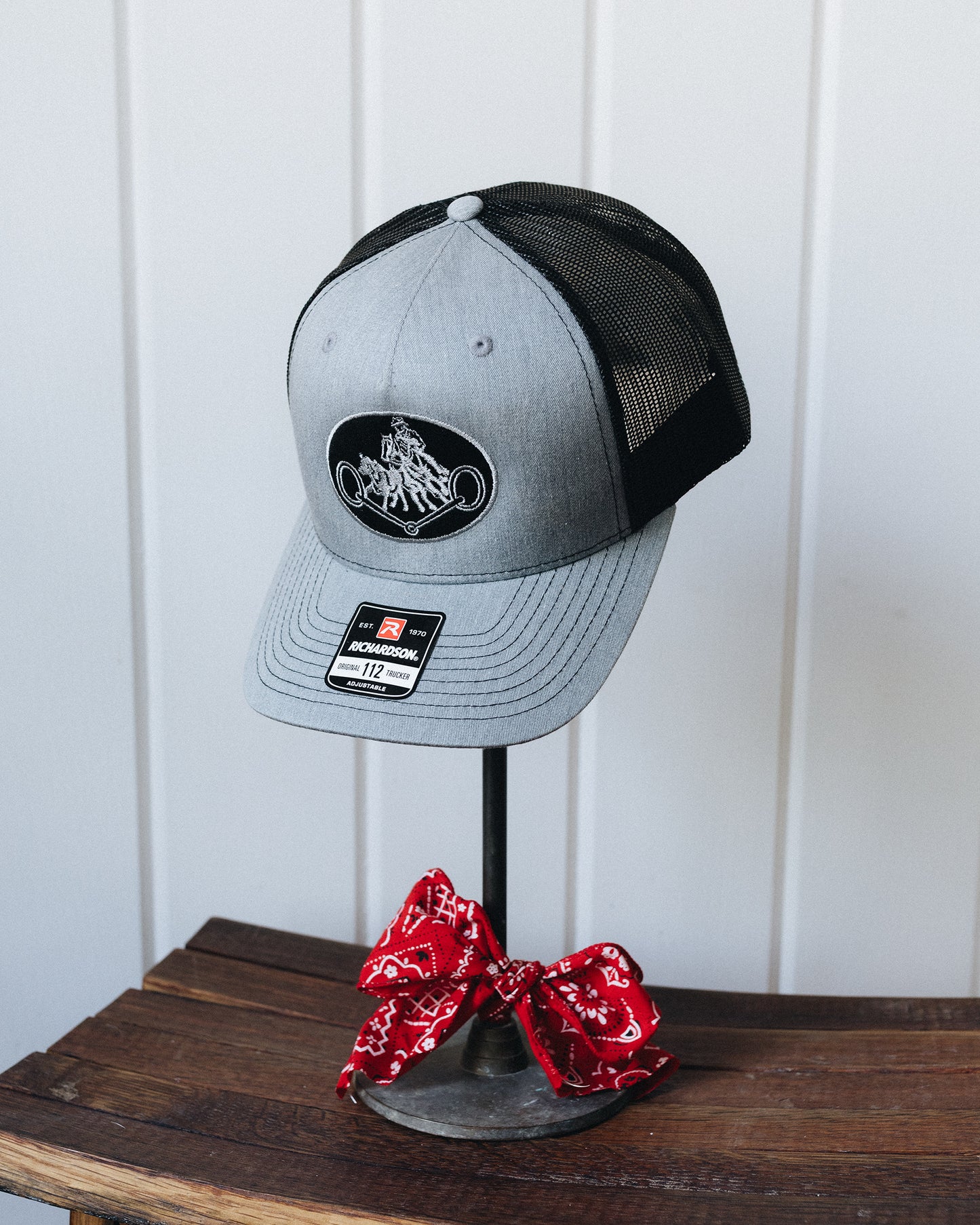 Grey And Black Retro NRCHA Logo Mesh Hat