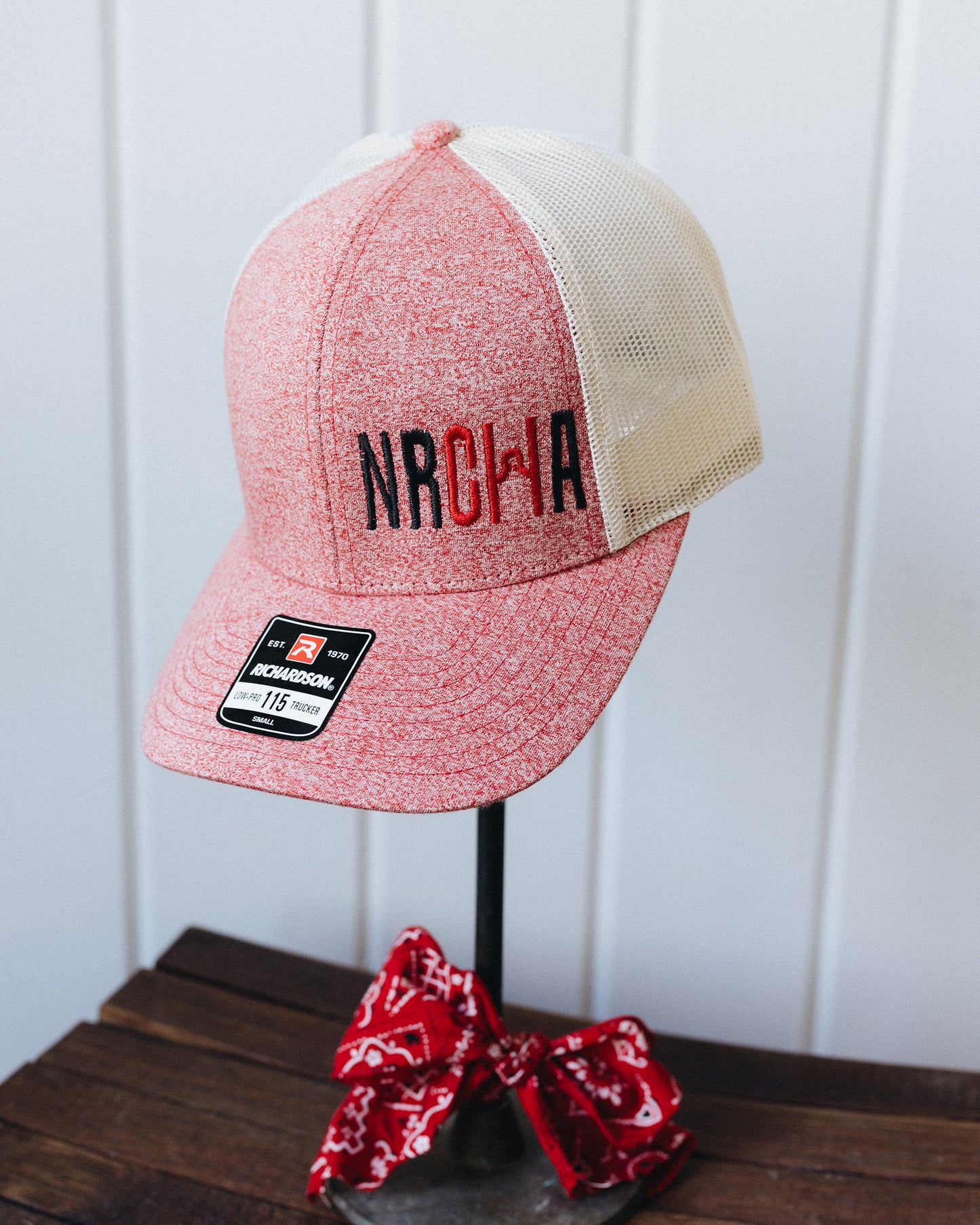 Heather Red and Cream NRCHA Logo Mesh Hat