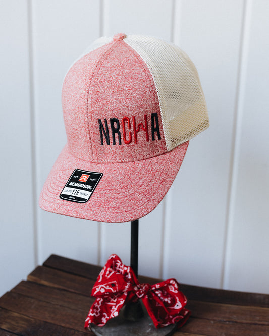 Heather Red and Cream NRCHA Logo Mesh Hat