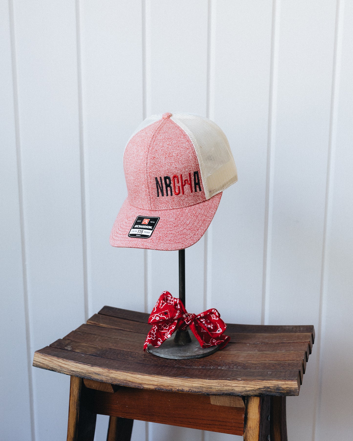 Heather Red and Cream NRCHA Logo Mesh Hat