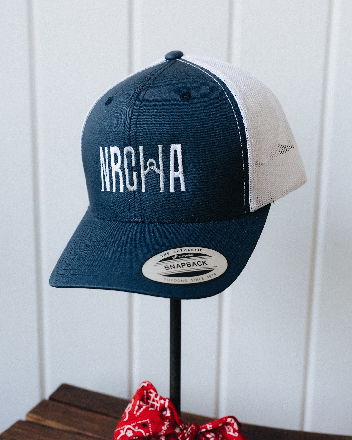 Navy and White  NRCHA Logo Mesh Hat