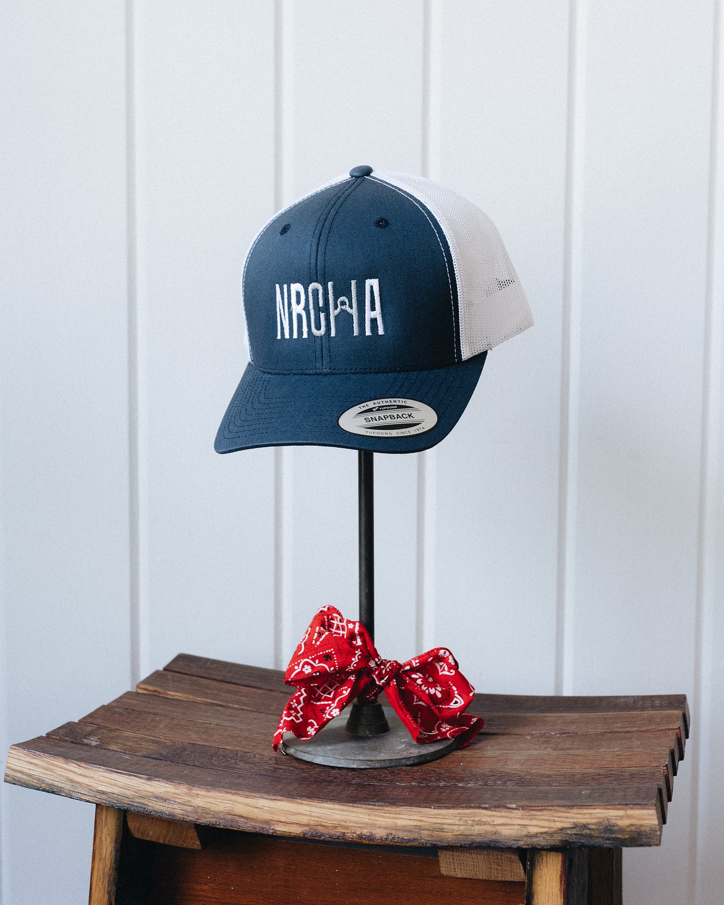 Navy and White  NRCHA Logo Mesh Hat