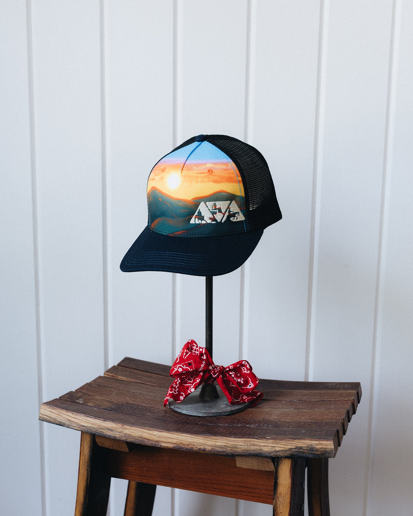 Navy Sunset Printed NRCHA Logo Mesh Hat