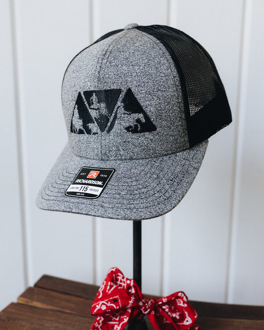 Heather Grey and Black NRCHA Logo Mesh Hat