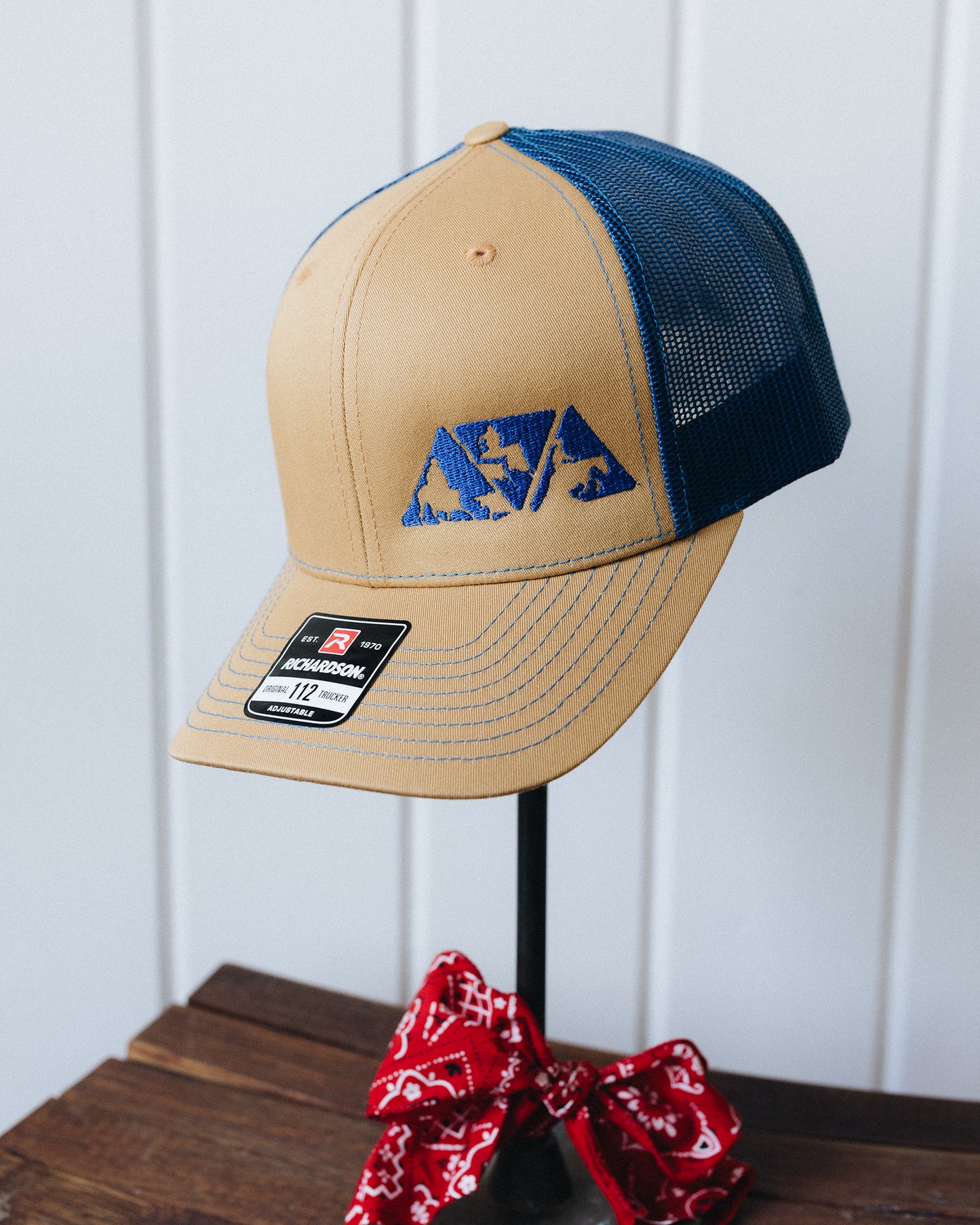 Sienna Tan and Blue NRCHA Logo Mesh Hat