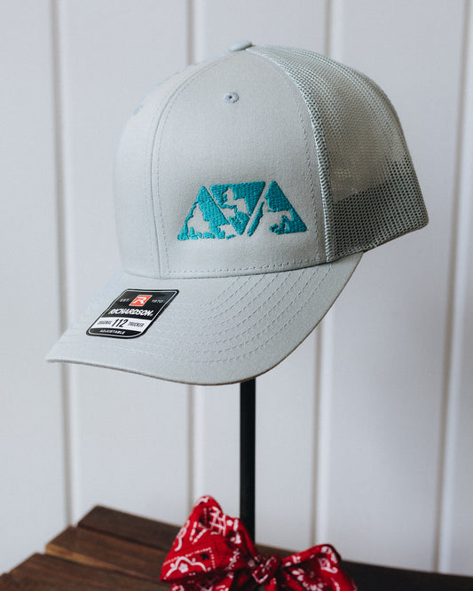 Washed Teal and Turquoise NRCHA Logo Mesh Hat