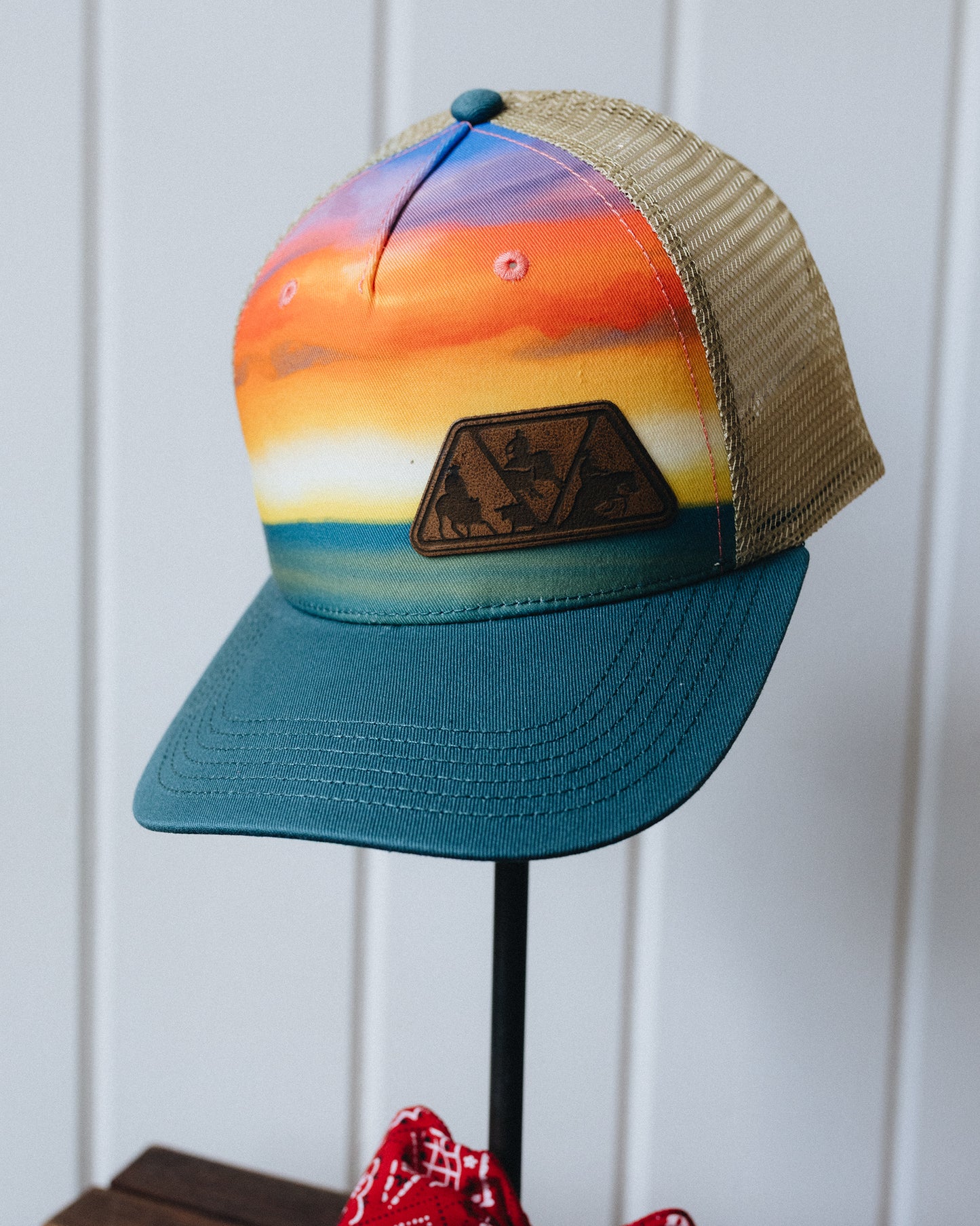 Beach Sunset Print NRCHA Logo Mesh Hat