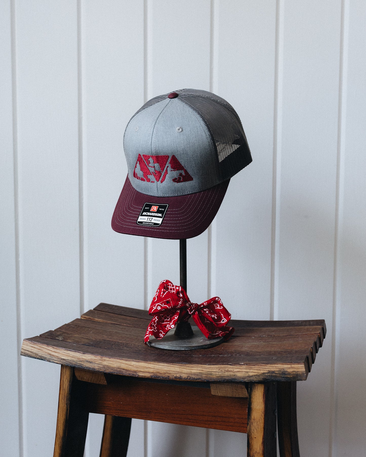 Grey and Maroon NRCHA Logo Mesh Hat