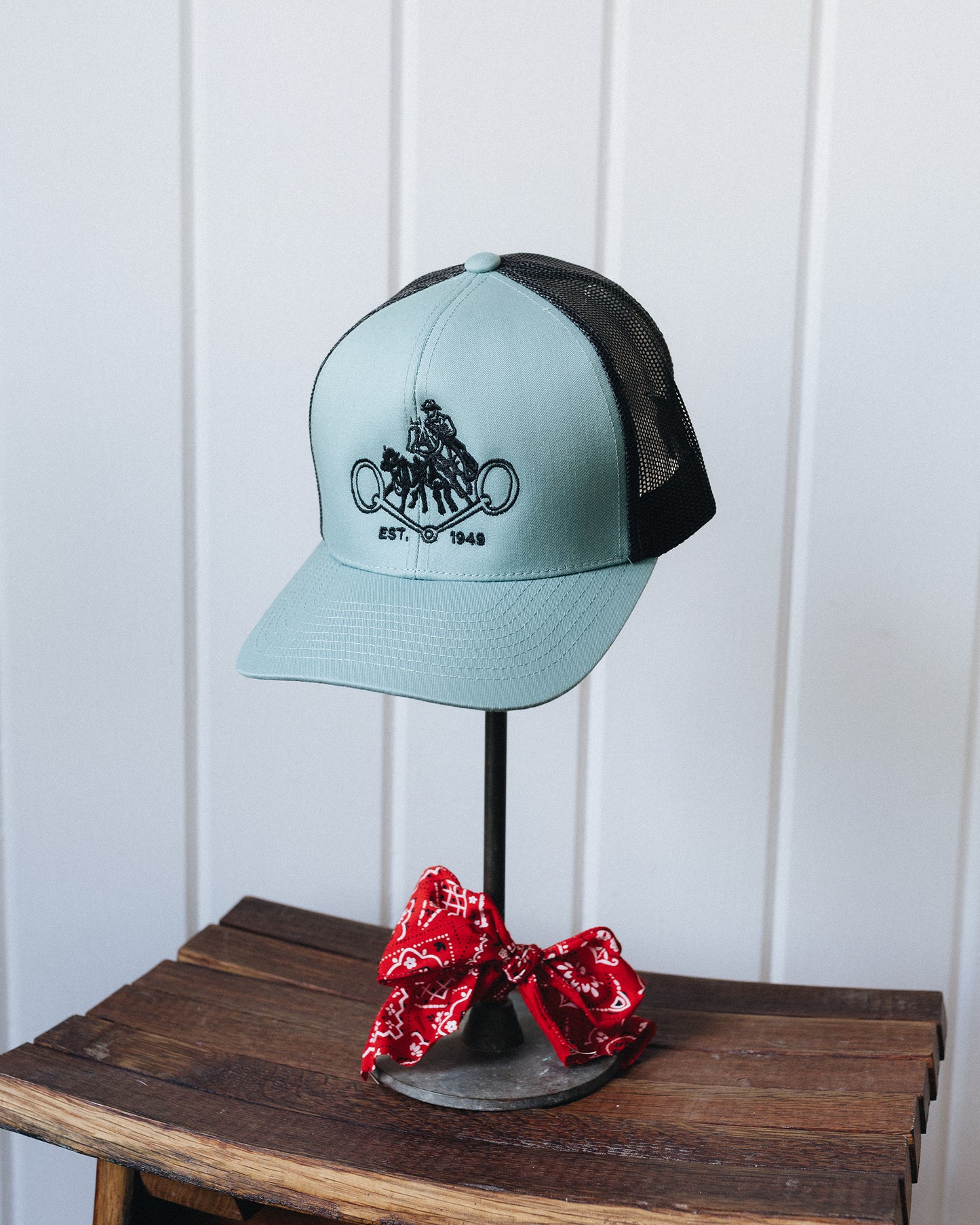 Light Turquoise and Black NRCHA Logo Mesh Hat