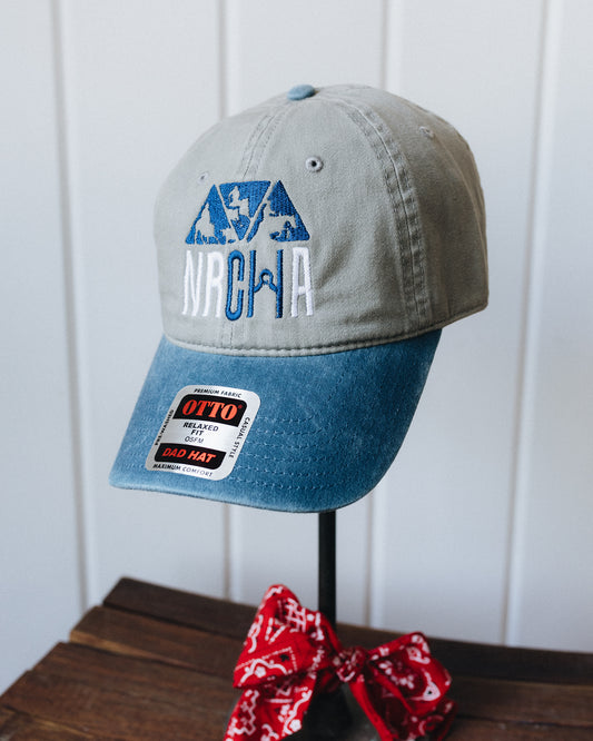 Taupe and Denim Stacked NRCHA Logo Soft Hat