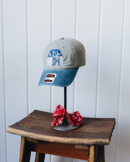 Taupe and Denim Stacked NRCHA Logo Soft Hat