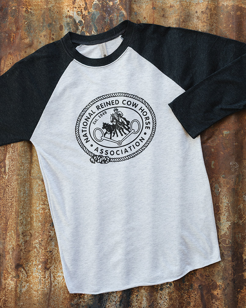 Ladies NRCHA Retro Logo 3/4 Sleeve Raglan Tee