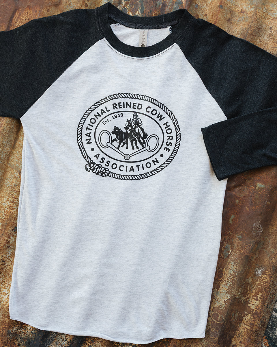 Ladies NRCHA Retro Logo 3/4 Sleeve Raglan Tee