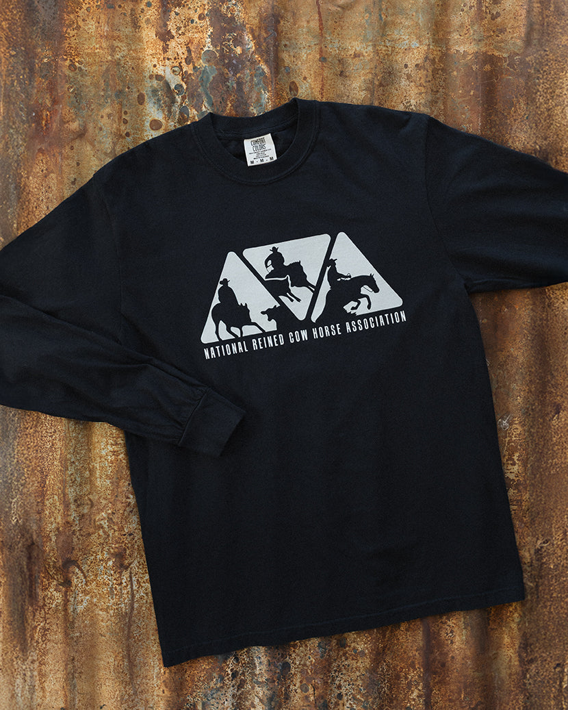 Men's Black NRCHA Triangle Logo Long Sleeve