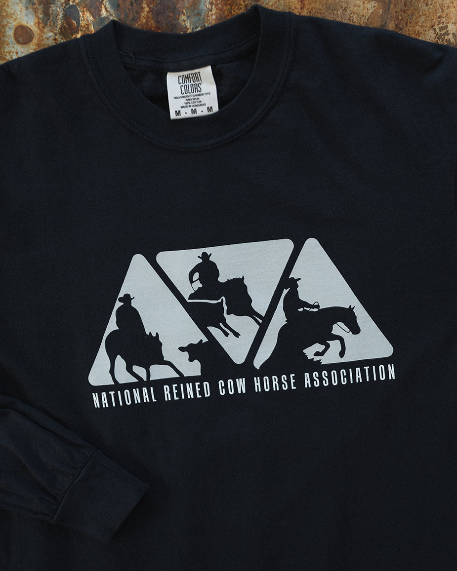 Men's Black NRCHA Triangle Logo Long Sleeve