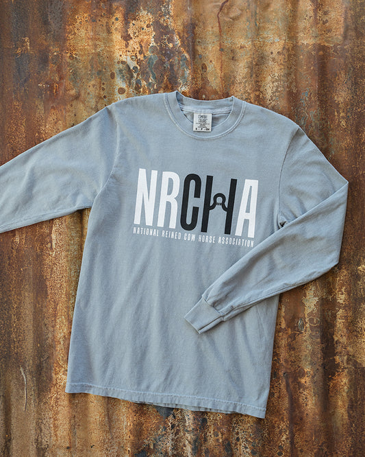 Men's Grey NRCHA Triangle Logo Long Sleeve