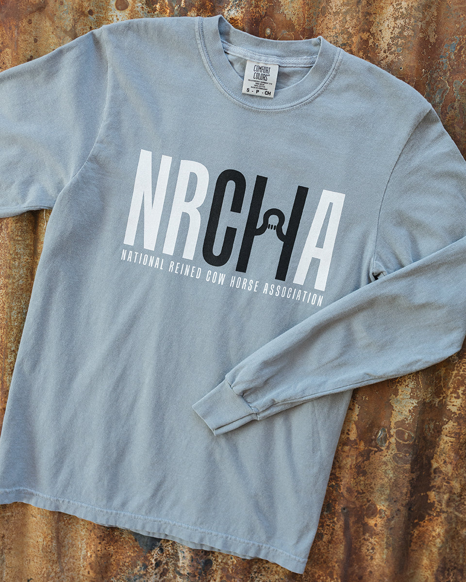 Men's Grey NRCHA Triangle Logo Long Sleeve