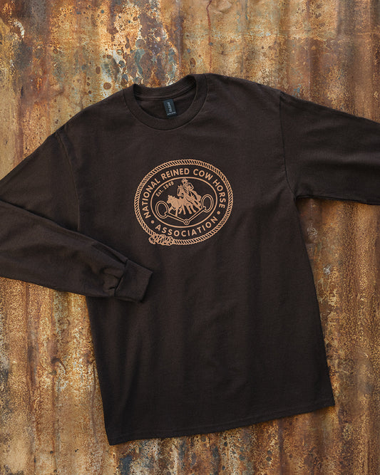 Men's Brown Retro NRCHA Logo Long Sleeve