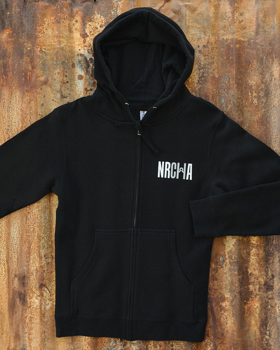 Men's NRCHA Logo Zip Black Hoodie