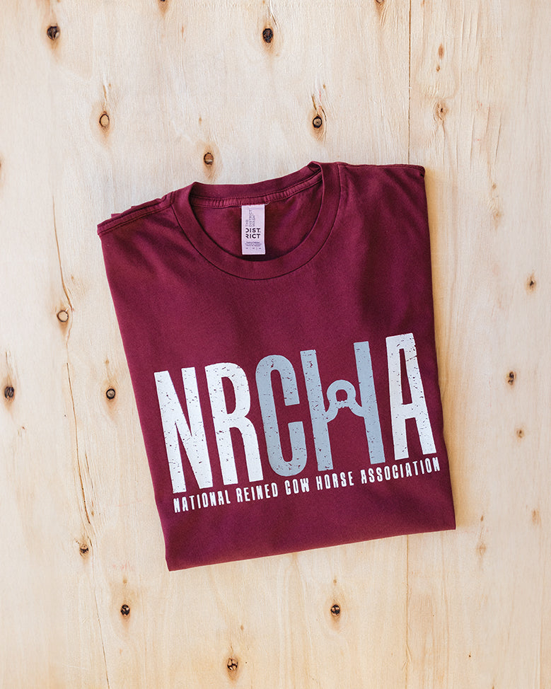 Mens Deep Burgundy Classic NRCHA Logo short sleeve T Shirt