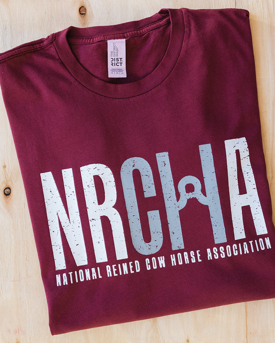 Mens Deep Burgundy Classic NRCHA Logo short sleeve T Shirt