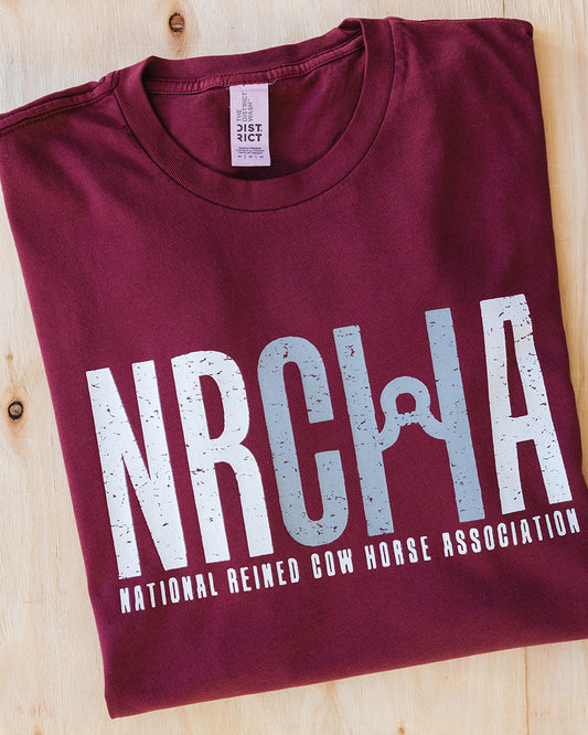 Mens Deep Burgundy Classic NRCHA Logo short sleeve T Shirt