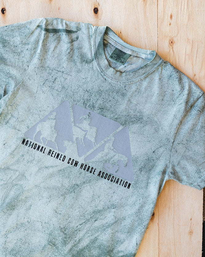 Mens Fern Green Color Blast NRCHA Logo Short Sleeve T shirt